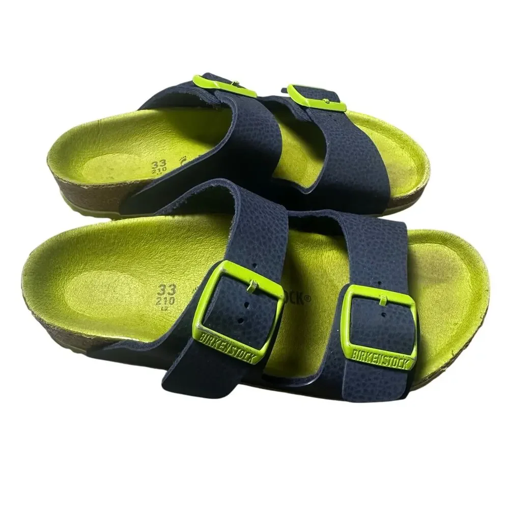 Birkenstock Kid Blue and Green Buckle Sandals